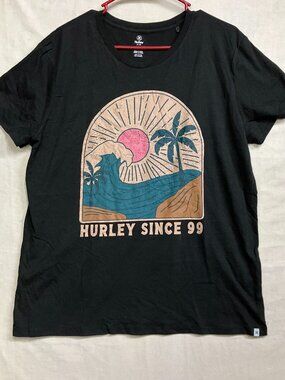 Hurley Maglietta Donna OAO Dots Classic Crew - Girocollo, Cotone, Fit Cropped